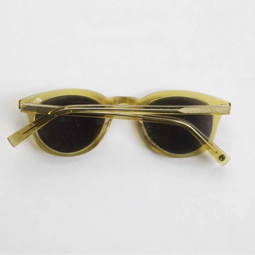 Warby Parker Downing 16 933 in Lemon Yellow with Blue Lenses Sunglasses Unisex - Picture 4 of 6